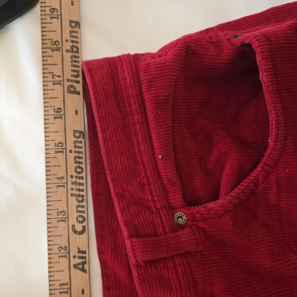 VTG Bill Blass W16 Strech Red Corduroy Pants - Picture 5 of 8